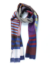 ETHNIC Multicolor Printed Pure Silk Scarf